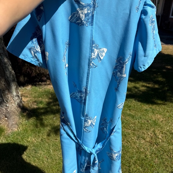 Vintage Blue Tropical Women’s Large 12 Dress Luau From Hilton Hawaiian Village. - Picture 3 of 13